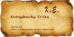 Kutnyánszky Erika névjegykártya